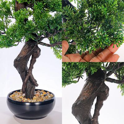 Yatai Artificial Pine Bonsai Tree, Realistic Faux Plant with Green Leaves & Pot, Maintenance-Free & Water-Resistant Faux Tree, No Watering & Odorless Fake Plants for Home Office Event Decor (55cm)
