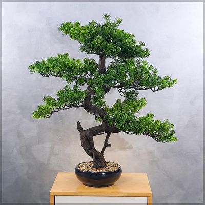 Yatai Artificial Pine Bonsai Tree, Realistic Faux Plant with Green Leaves & Pot, Maintenance-Free & Water-Resistant Faux Tree, No Watering & Odorless Fake Plants for Home Office Event Decor (70cm)