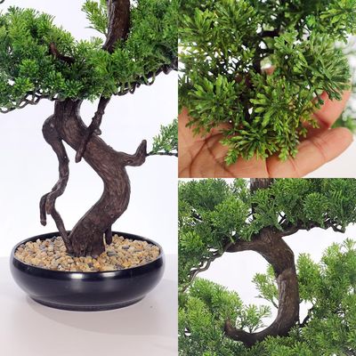 Yatai Artificial Pine Bonsai Tree, Realistic Faux Plant with Green Leaves & Pot, Maintenance-Free & Water-Resistant Faux Tree, No Watering & Odorless Fake Plants for Home Office Event Decor (90cm)