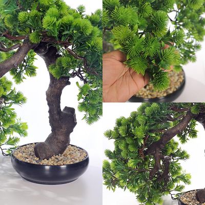 Yatai 65cm Artificial Bonsai Tree, Realistic Japanese Zen Pine Faux Tree with Green Leaves & Pot, Maintenance-Free & Long Lasting Water-Resistant & Odorless Fake Plant for Home, Office & Event Decor