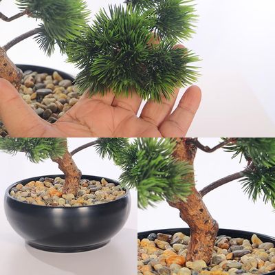 Yatai 30cm Artificial Japanese Pine Bonsai Tree, Lifelike Faux Tree with Green Leaves & Pot, Maintenance-Free & Long Lasting Faux Plants, Odorless & Waterproof Fake Plants Event, Office & Home Decor