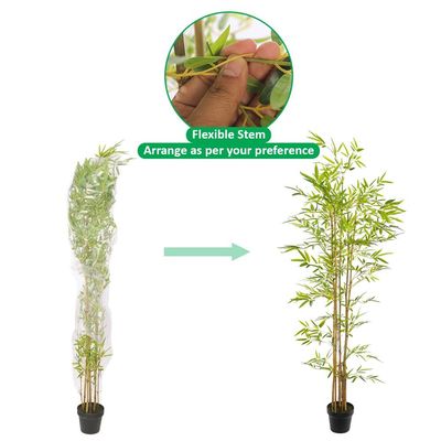 Yatai 5.2ft Artificial Bamboo Tree, Likelike Faux Plants with Lush Green Leaves, Bendable Stems & Pots, Maintenance-Free, Waterproof, & UV Resistant Fake Plants for Living Room, Office, Patio Decor