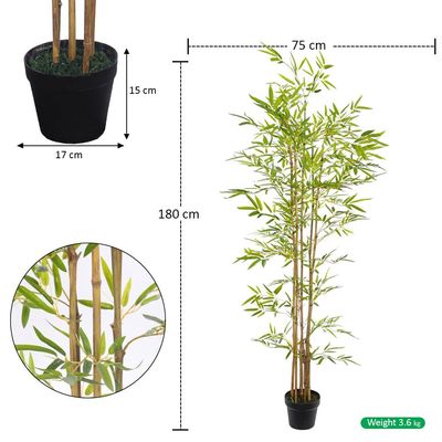 Yatai 5.2ft Artificial Bamboo Tree, Likelike Faux Plants with Lush Green Leaves, Bendable Stems & Pots, Maintenance-Free, Waterproof, & UV Resistant Fake Plants for Living Room, Office, Patio Decor