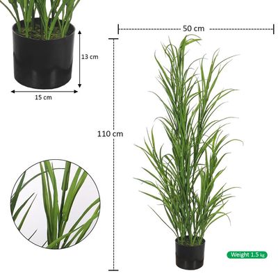 Yatai 4ft Tall Artificial Grass Plant, Lifelike Faux Plants Greenery with Pot, Maintenance-Free & UV Resistant Fake Plants, Long-Lasting Faux Tree for Home, Office, Event Decor, No Watering Required