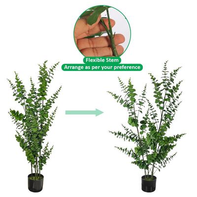 Yatai Artificial Eucalyptus Plant, Fake Plants with Realistic Silk Green Leaves & Pot, Long Lasting, Maintenance-Free & UV Resistant Faux Plants for Indoor/Outdoor, Balcony Home Office & Event Decor