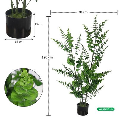 Yatai Artificial Eucalyptus Plant, Fake Plants with Realistic Silk Green Leaves & Pot, Long Lasting, Maintenance-Free & UV Resistant Faux Plants for Indoor/Outdoor, Balcony Home Office & Event Decor