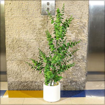 Yatai Artificial Eucalyptus Plant, Fake Plants with Realistic Silk Green Leaves & Pot, Long Lasting, Maintenance-Free & UV Resistant Faux Plants for Indoor/Outdoor, Balcony Home Office & Event Decor
