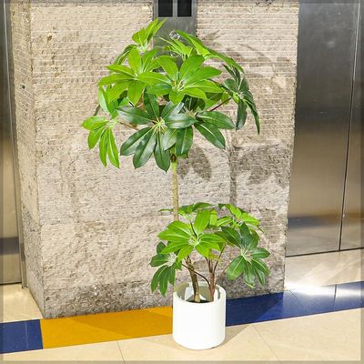 Yatai Artificial Schefflera Umbrella Tree, Nearly Natural Artificial Plants with Pots, Waterproof & Maintenance-Free Fake Plants, Faux Plants with Green Leaves & Flexible Stems for Home, Office Decor