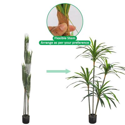 Yatai 5ft Artificial Yucca Tree, Nearly Natural Artificial Plants with Pots, Maintenance-Free & Long Lasting Faux Plants with Green Leaves & Flexible Stems, Fake Plant for Home, Office, Patio Decor
