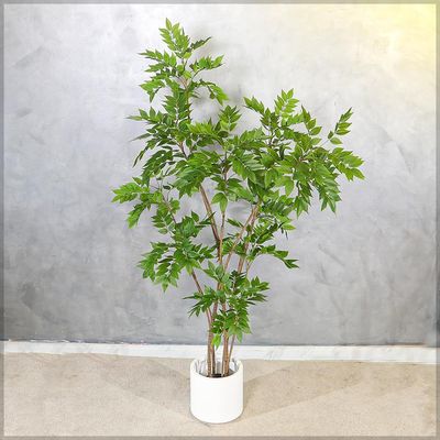 Yatai 6.2ft Artificial Wisteria Tree, Lifelike Silk Faux Tree with Bendable Branches, Realistic Green Leaves Artificial Plants with Pot, Waterproof & No Maintenance Fake Plant for Home, Office, Patio