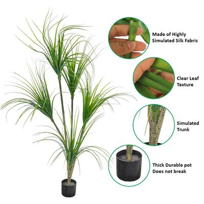 Yatai 5ft Artificial Green Grass Plant, Lifelike Accent Artificial Plants with Pot, Nearly Natural Faux Plants with Adjustable Stems, Maintenance-Free & Long Lasting Fake Plants for Home Office Decor