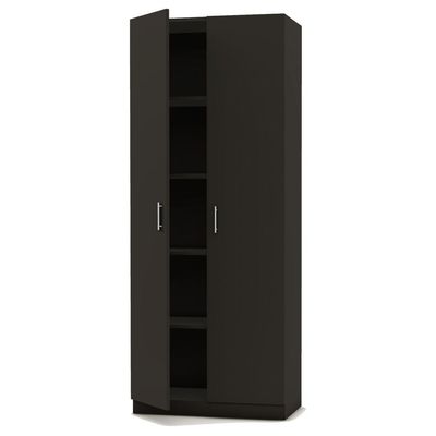 Mahmayi 2 Door Full Height Cabinet with 4 Shelves, Elegant and Modern Storage Solution, Soft Closing Doors Cabinet for Office and Home Use - Black