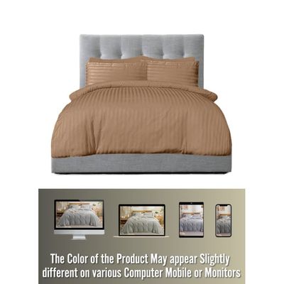 4 Pieces Single Size Bed Sheet Set With Duvet Cover Bedding Set - Dark Brown