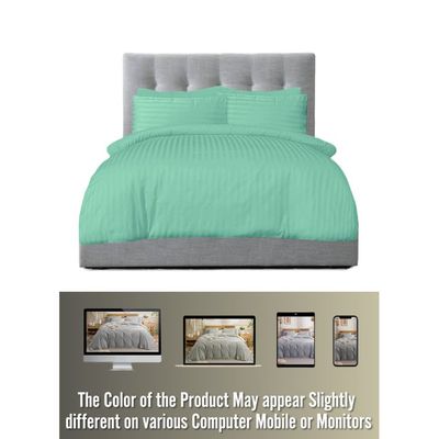 4 Pieces Single Size Bed Sheet Set With Duvet Cover Bedding Set - Green