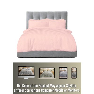 4 Pieces Single Size Bed Sheet Set With Duvet Cover Bedding Set - Pink