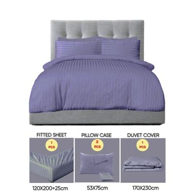 4 Pieces Single Size Bed Sheet Set With Duvet Cover Bedding Set - Purple