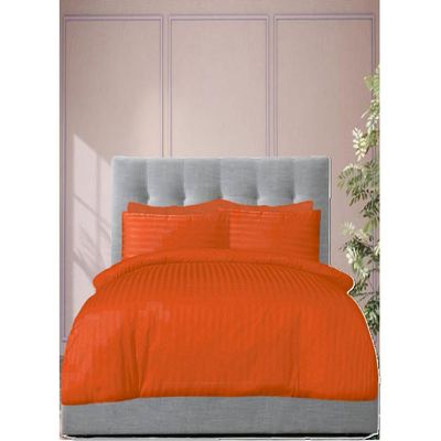 4 Pieces Single Size Bed Sheet Set With Duvet Cover Bedding Set - Red