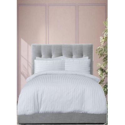 4 Pieces Single Size Bed Sheet Set With Duvet Cover Bedding Set - Silver