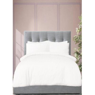 4 Pieces Single Size Bed Sheet Set With Duvet Cover Bedding Set - White