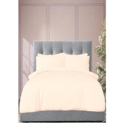 6 Pieces Queen Size Bed Sheet Set With Duvet Cover Bedding Set - Beige