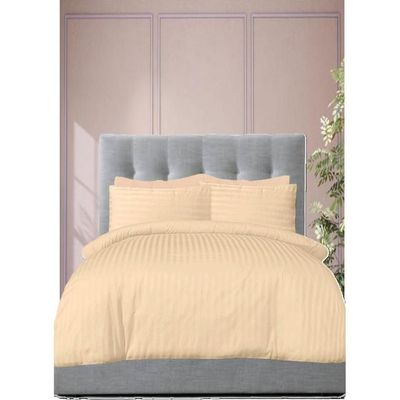 6 Pieces Queen Size Bed Sheet Set With Duvet Cover Bedding Set - Gold