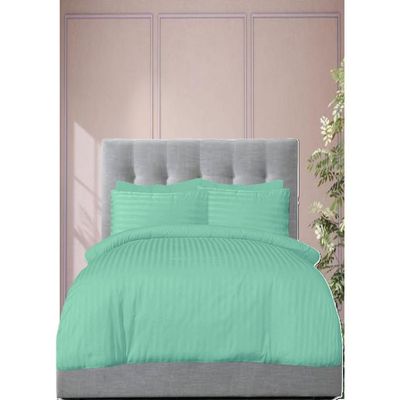 6 Pieces Queen Size Bed Sheet Set With Duvet Cover Bedding Set - Green