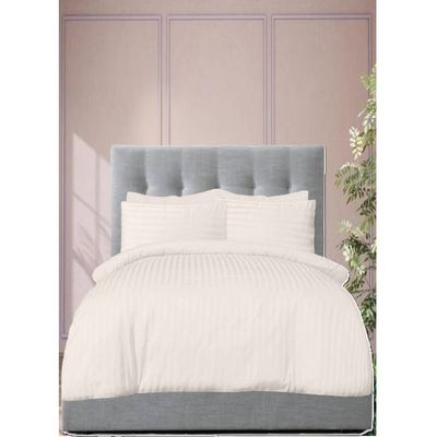 6 Pieces Queen Size Bed Sheet Set With Duvet Cover Bedding Set - Ivory