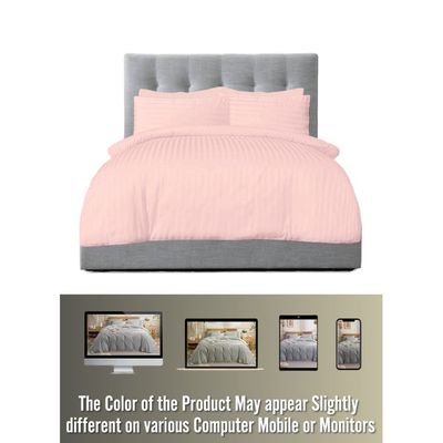 6 Pieces Queen Size Bed Sheet Set With Duvet Cover Bedding Set - Pink