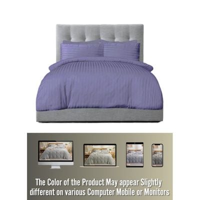 6 Pieces Queen Size Bed Sheet Set With Duvet Cover Bedding Set - Purple
