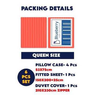 6 Pieces Queen Size Bed Sheet Set With Duvet Cover Bedding Set - Red