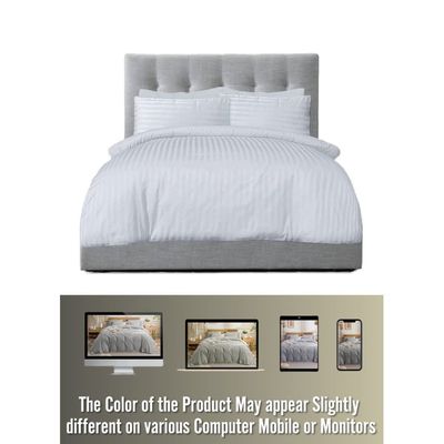 6 Pieces Queen Size Bed Sheet Set With Duvet Cover Bedding Set - Silver