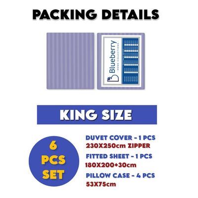 6 Pieces King Size Bed Sheet Set With Duvet Cover Bedding Set - Purple
