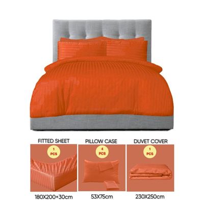 6 Pieces King Size Bed Sheet Set With Duvet Cover Bedding Set - Red
