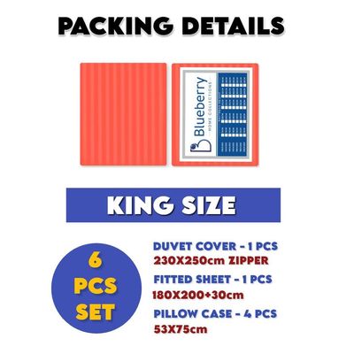 6 Pieces King Size Bed Sheet Set With Duvet Cover Bedding Set - Red