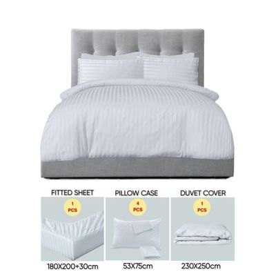 6 Pieces King Size Bed Sheet Set With Duvet Cover Bedding Set - Silver