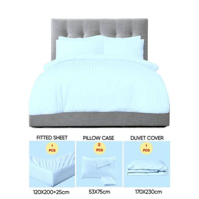 4 Pieces Single Size Bedding Cover Set - Sky Blue