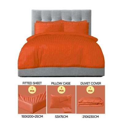 6 Pieces Queen Size Bedding Cover Set - Red