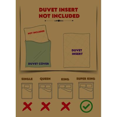 6 Pieces Super King Size Duvet Cover Set with Fitted sheet and Pillowcases - Beige