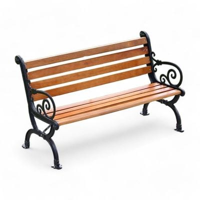 Wooden Twist Bruxz Curved Design Weather-Resistant Outdoor Bench for Garden, Terrace & Park Seating