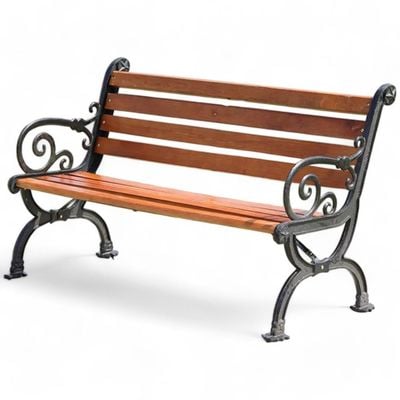 Wooden Twist Bruxz Curved Design Weather-Resistant Outdoor Bench for Garden, Terrace & Park Seating