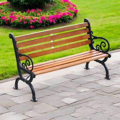 Wooden Twist Bruxz Curved Design Weather-Resistant Outdoor Bench for Garden, Terrace & Park Seating