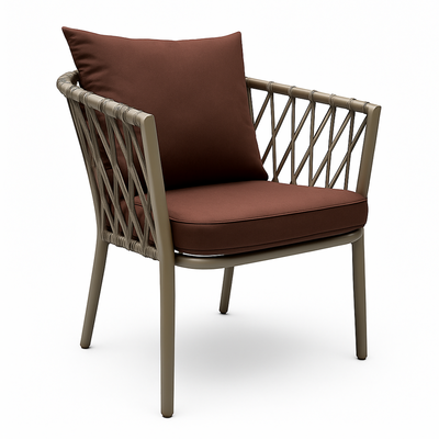 Suzx Modern Stylish Outdoor Lounge Armchair Weather-Resistant Patio Sofa Chair for Balcony, Garden, and Backyard