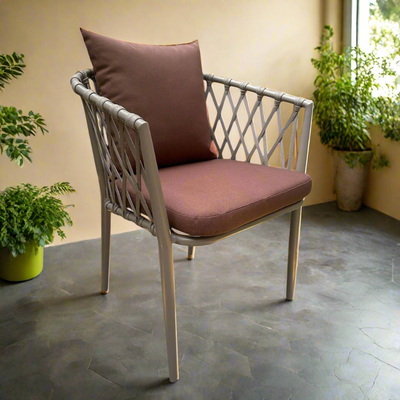 Suzx Modern Stylish Outdoor Lounge Armchair Weather-Resistant Patio Sofa Chair for Balcony, Garden, and Backyard