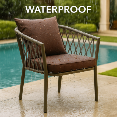 Suzx Modern Stylish Outdoor Lounge Armchair Weather-Resistant Patio Sofa Chair for Balcony, Garden, and Backyard