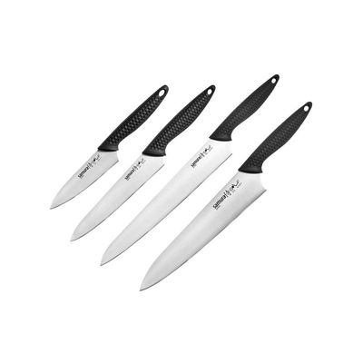 Samura Golf Set Of 4 Kitchen Knives: Paring Knife, Utility Knife, Slicing Knife, Chef'S Knife.
