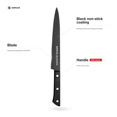 Samura Shadow Slicing Knife With Black Non-Stick Coating 7.7"/196 Mm
