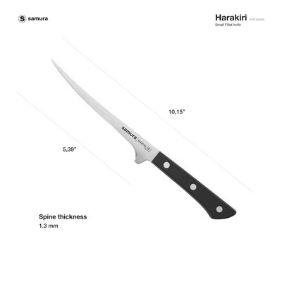 Samura Harakiri Small Fillet Knife 5.4"/137 Mm, Black