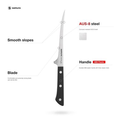 Samura Harakiri Small Fillet Knife 5.4"/137 Mm, Black