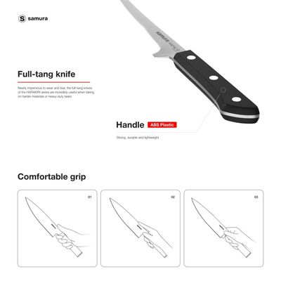 Samura Harakiri Small Fillet Knife 5.4"/137 Mm, Black
