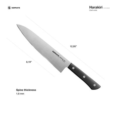 Samura Harakiri Chef'S Knife 8.2''/208 Mm, Black
